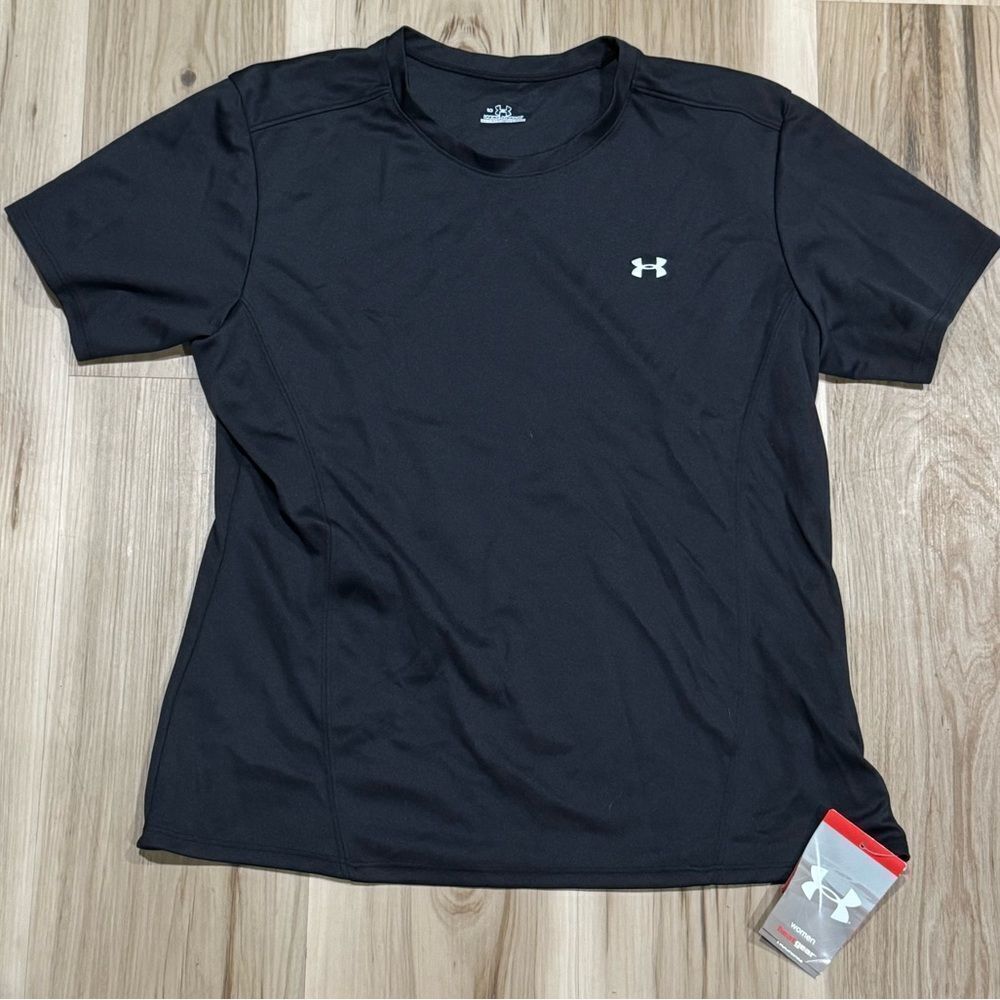 NEW Under Armour Heat Gear Black Short Sleeve Shirt Women’s Large